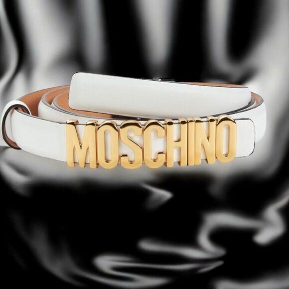 New Authentic Moschino Couture Belt Woman White Size 42 Model 7 A8006 1” Width - Picture 1 of 11